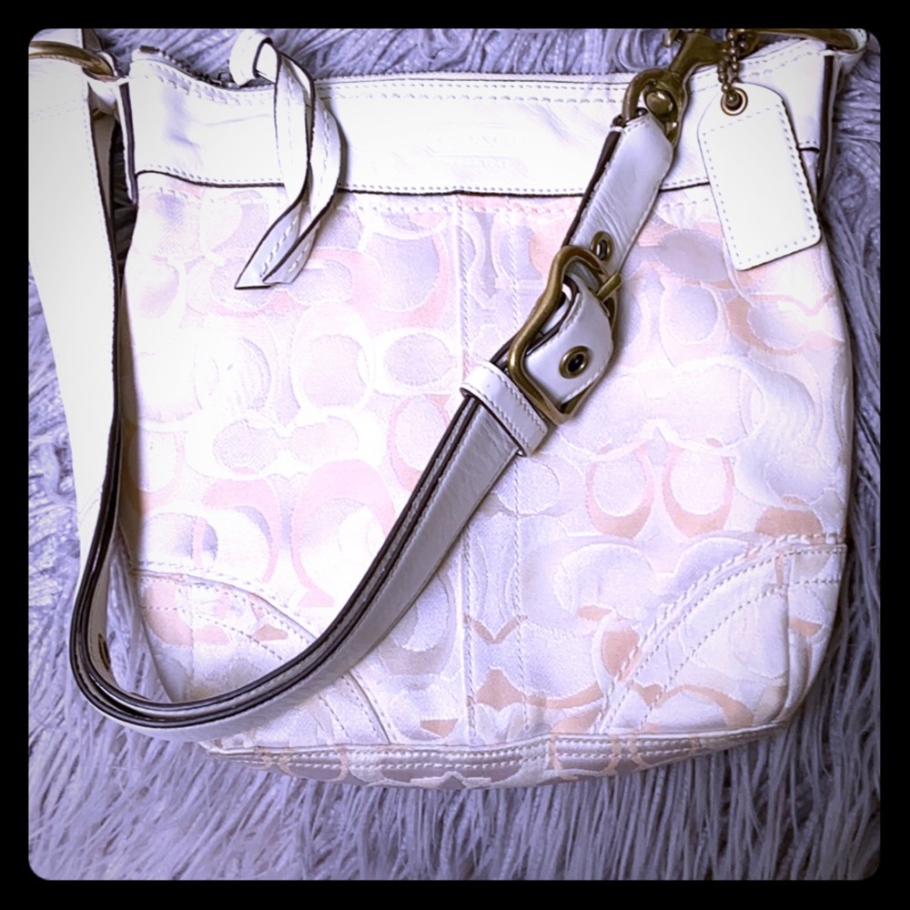 COACH Signature Canvas /Leather Duffel Handbag